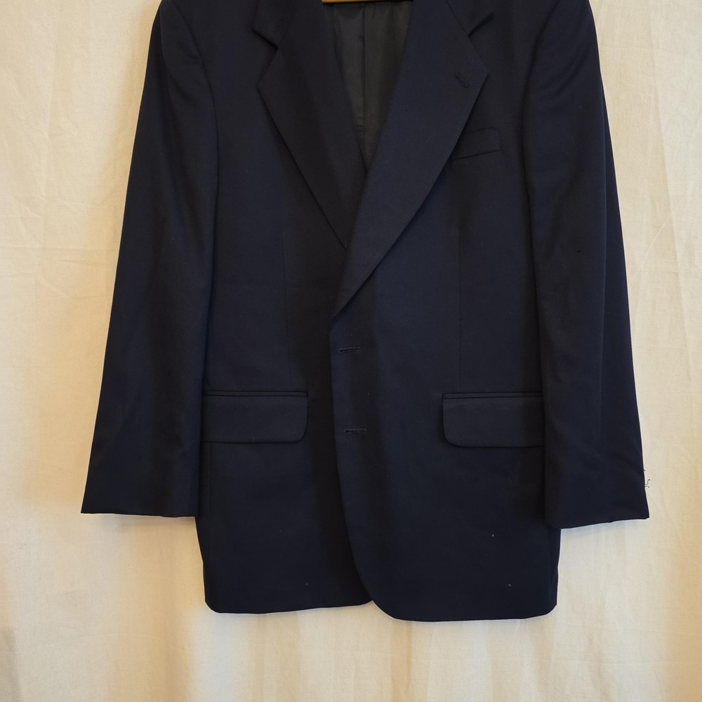 Oscar De La Renta Suit Jacket Mens 40 Blue Classic Formal Colombia FLAWS
